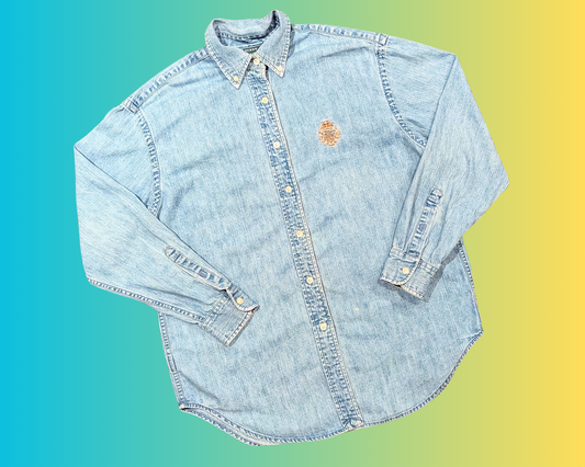 Handmade, Upcycled Dua Lipa Future Nostalgia Tour 2021 Denim Ralph Lauren Shirt/Jacket Size S