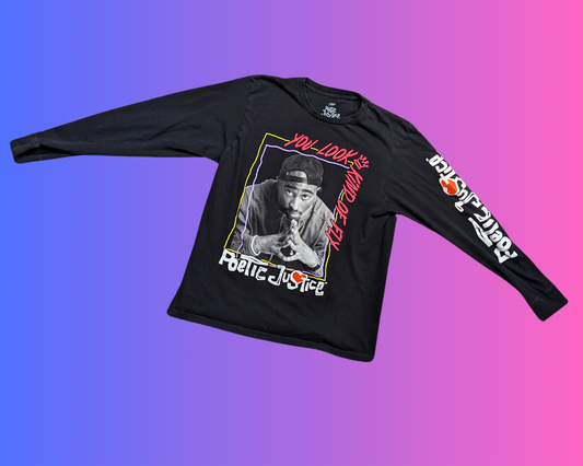 T-shirt à manches longues Tupac Shakur Y2K, taille M