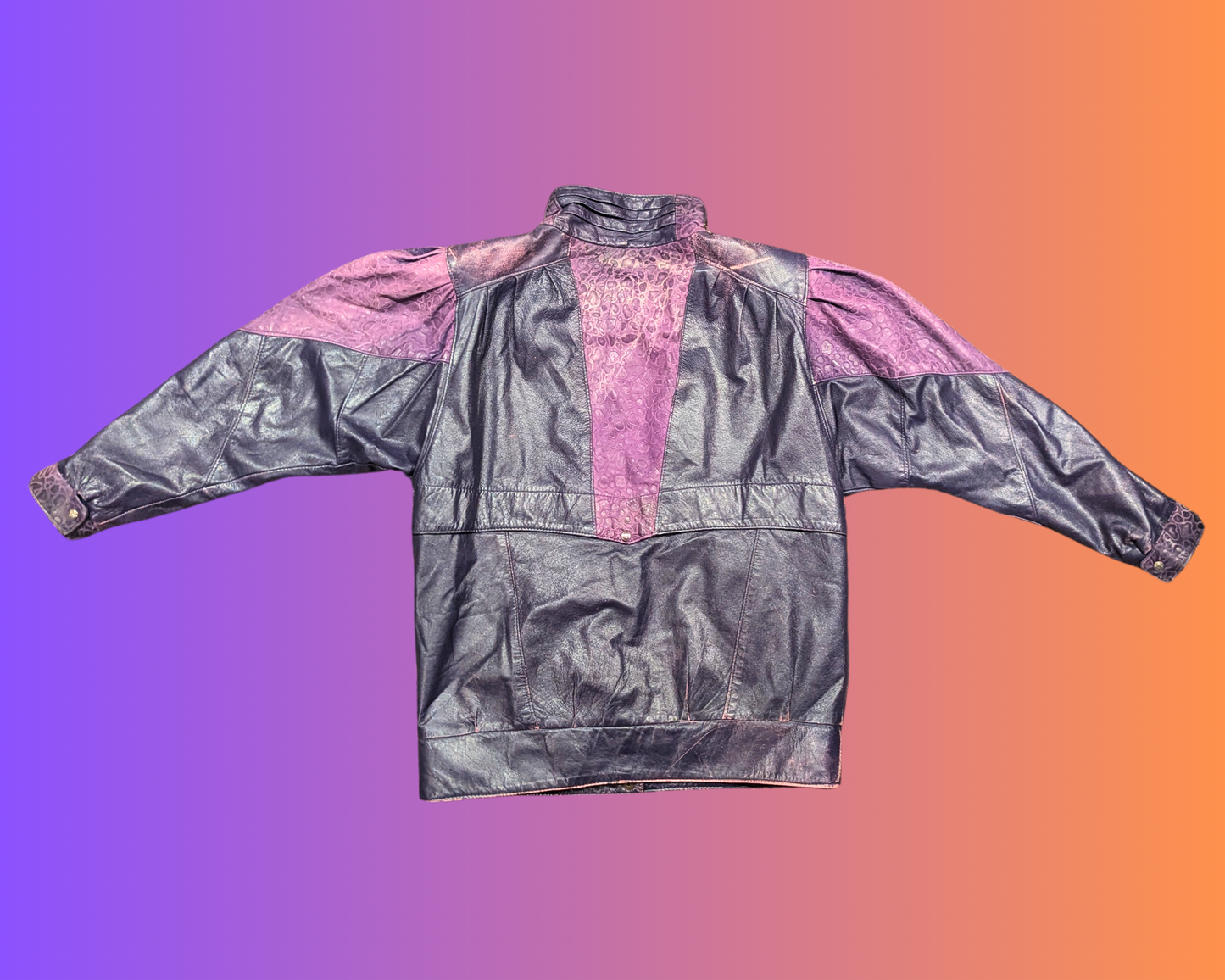 Vintage 1990's Purple Genuine Leather Jacket Size M for Women