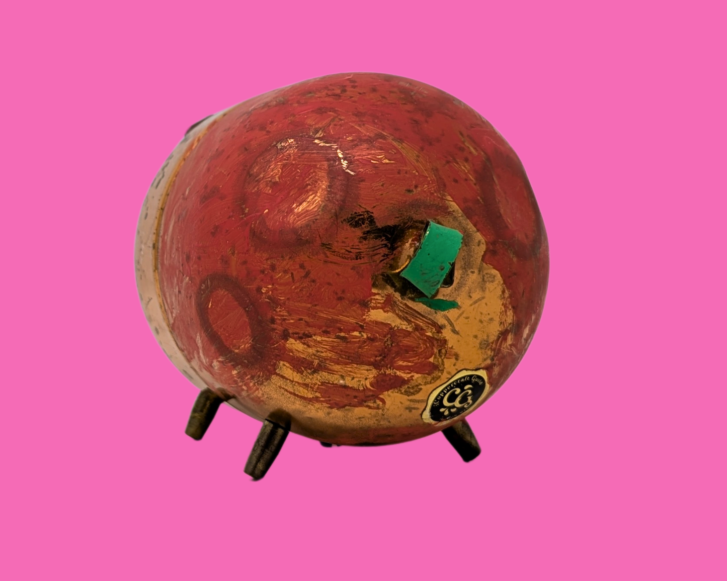 Tirelire cochon vintage en laiton