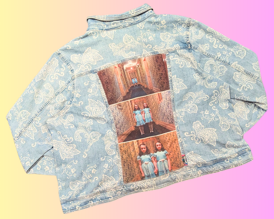 Handmade, Upcycled The Shinning Denim Jacket Size 14 (XL)