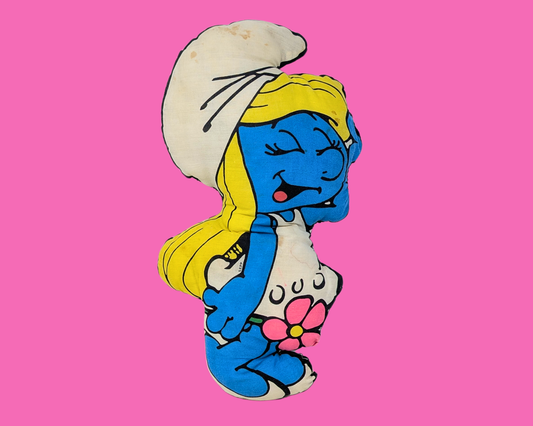 Vintage 1980's Smurfette Smurfs Plush Stuffed Pillow