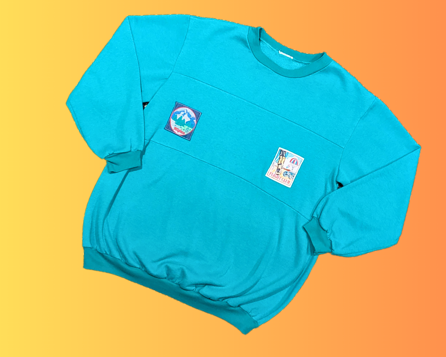 Vintage 1990's Green, Patches Alpine and Flight Club Crewneck Size S