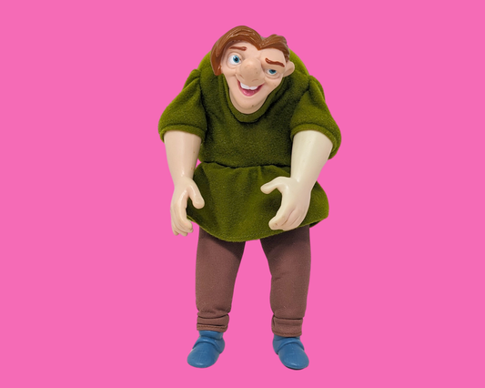 Marionnette à main en peluche Quasimodo Le Bossu de Notre-Dame des années 1990