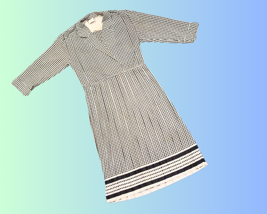 Robe vintage à motif pied-de-poule des années 1990, taille M