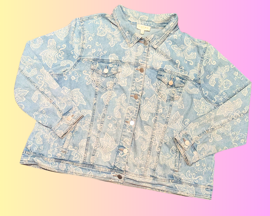 Handmade, Upcycled The Shinning Denim Jacket Size 14 (XL)