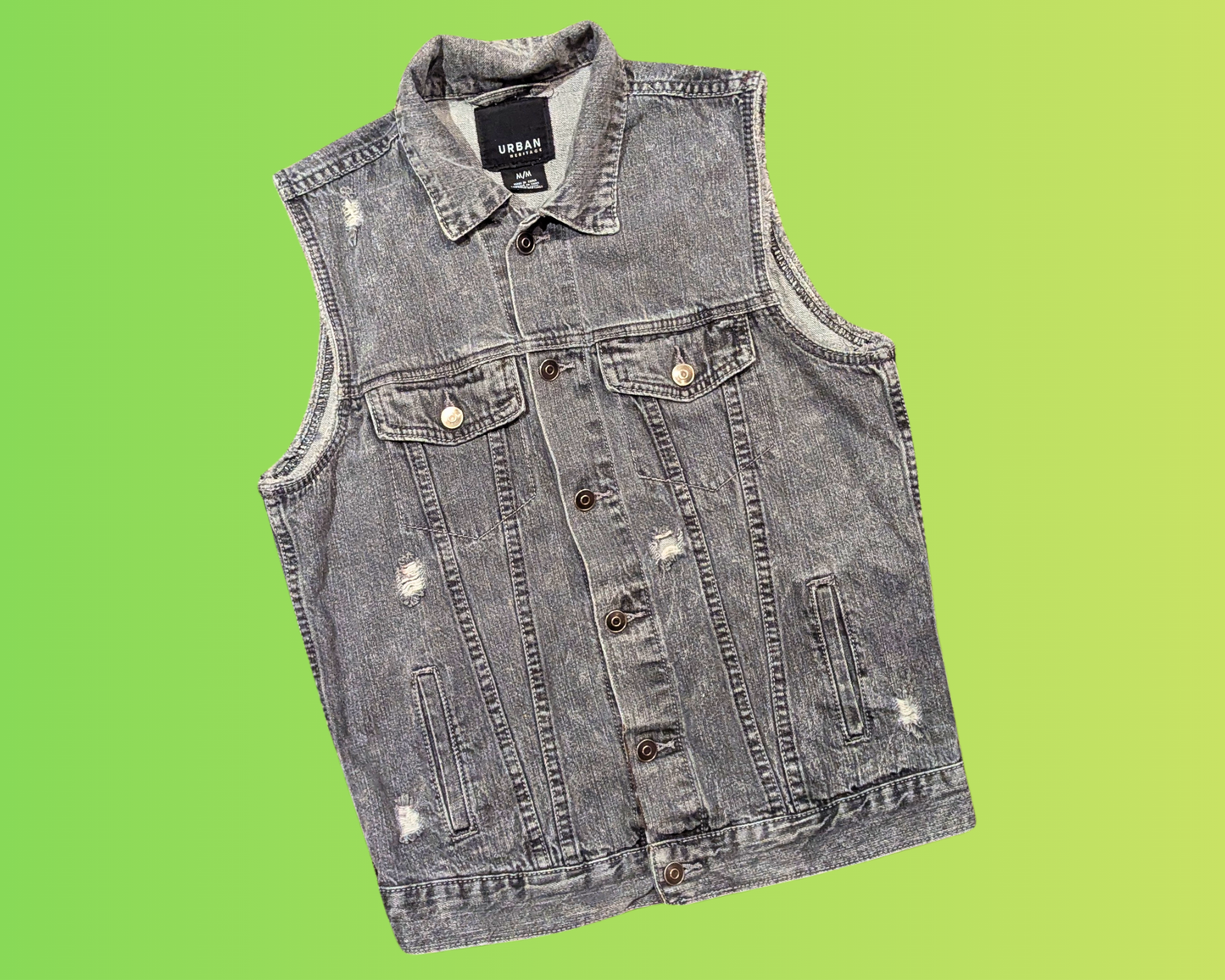 Handmade, Upcycled Black Steven Rhodes, Don't Talk to Strangers Vest/Jacket Size M