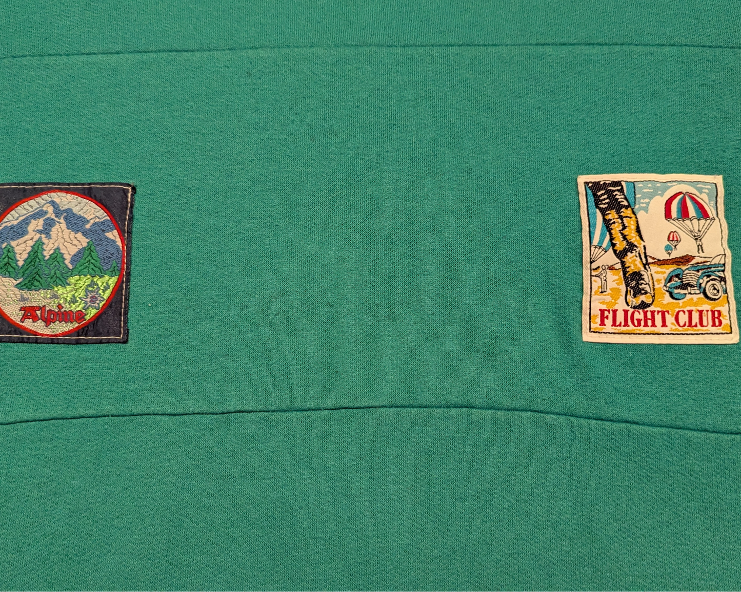 Vintage 1990's Green, Patches Alpine and Flight Club Crewneck Size S