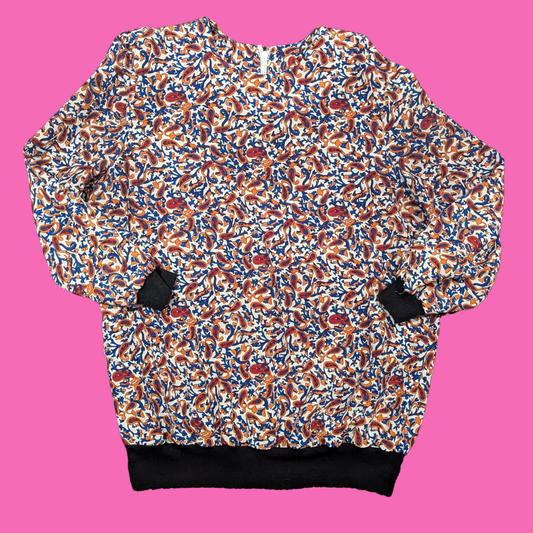 Vintage 1980's Paisley Patterned Blouse Size L