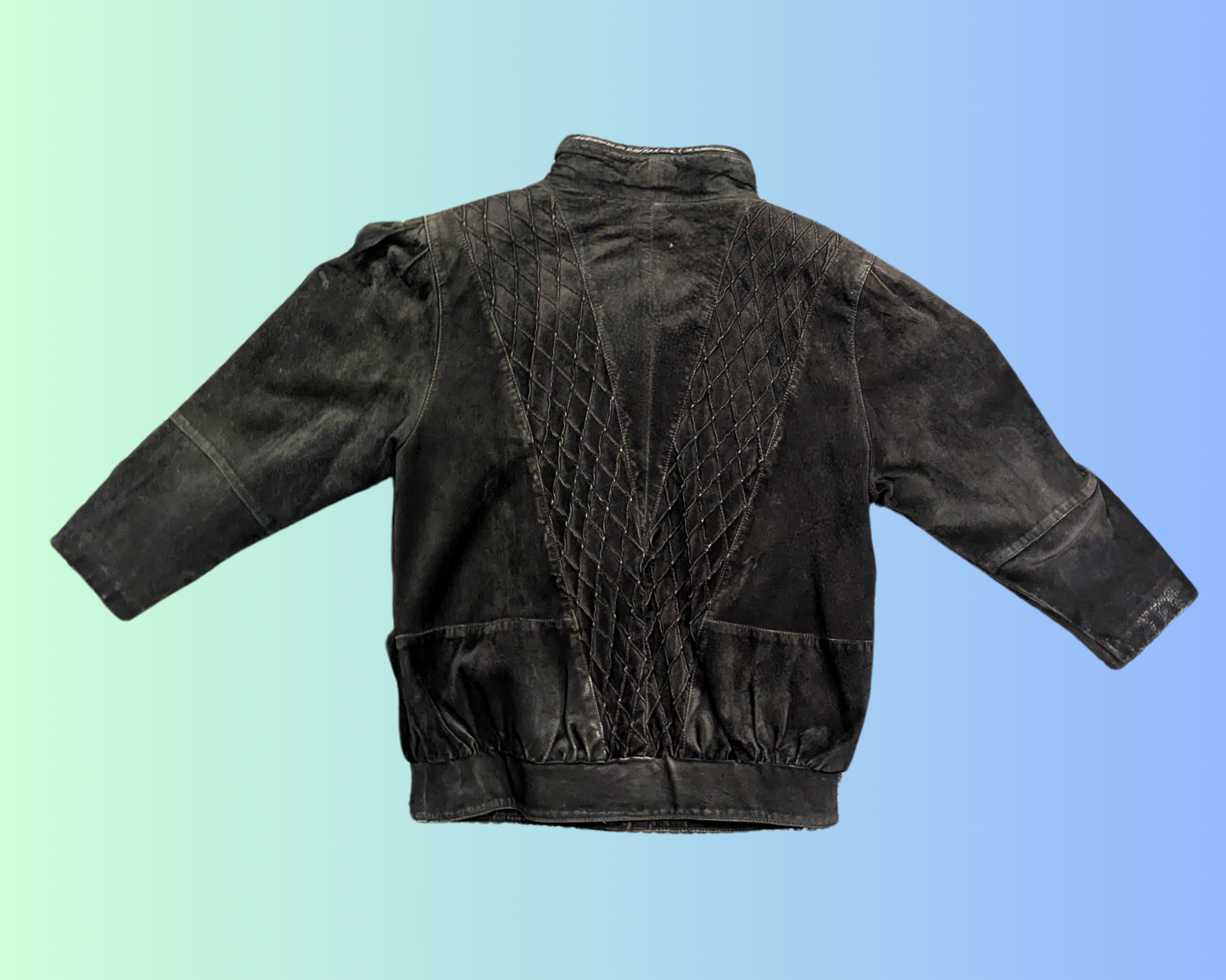 Vintage 1990's Black Genuine Leather Jacket Size L for Women
