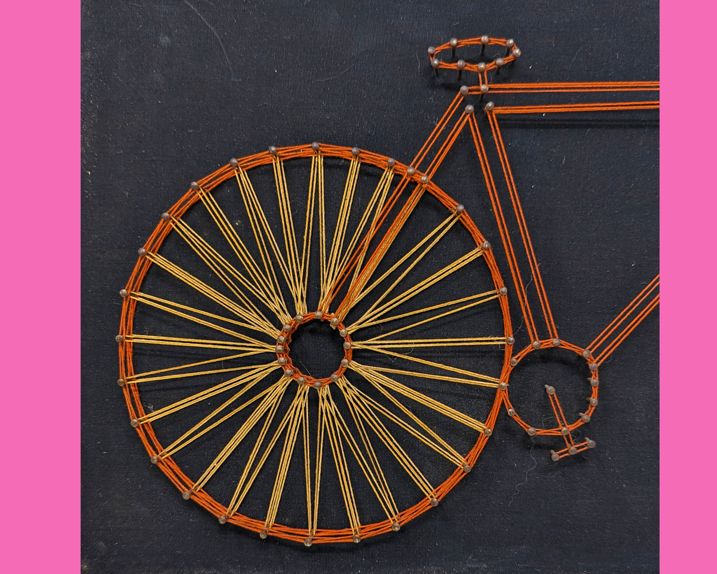 Œuvre d'art vintage de vélo des années 1970, réalisée à la main par Art Boulay