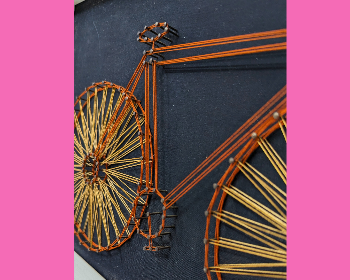 Œuvre d'art vintage de vélo des années 1970, réalisée à la main par Art Boulay