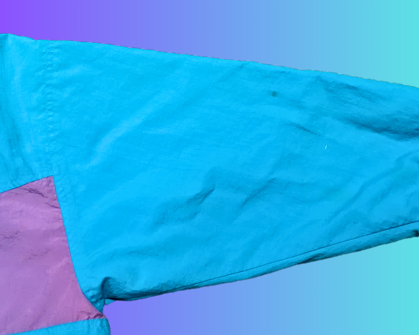 Vintage 1990's Bright Blue and Green Windbreaker Jacket Size L