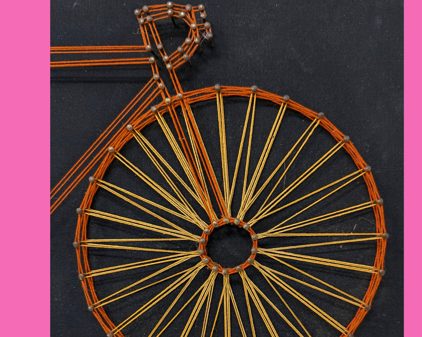 Œuvre d'art vintage de vélo des années 1970, réalisée à la main par Art Boulay