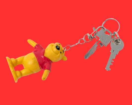 Porte-clés Winnie l'ourson fait à la main et recyclé
