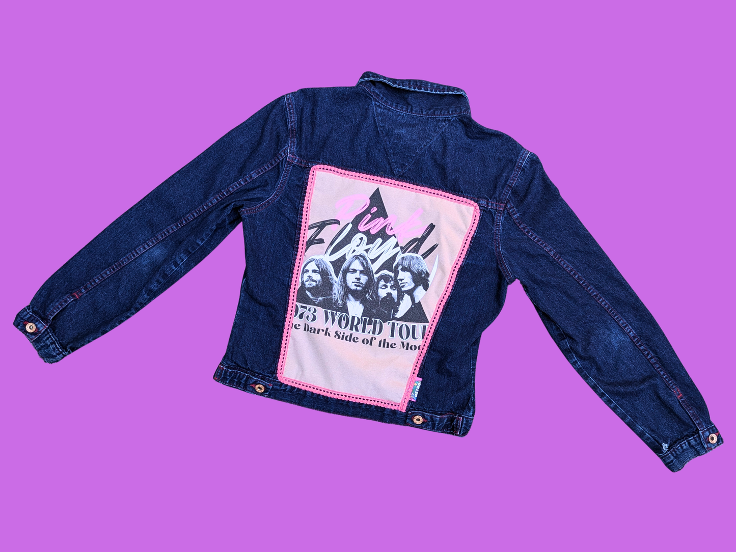Handmade, Upcycled Pink Floyd, The Dark Side of the Moon, 1973 World Tour Jacket Size L