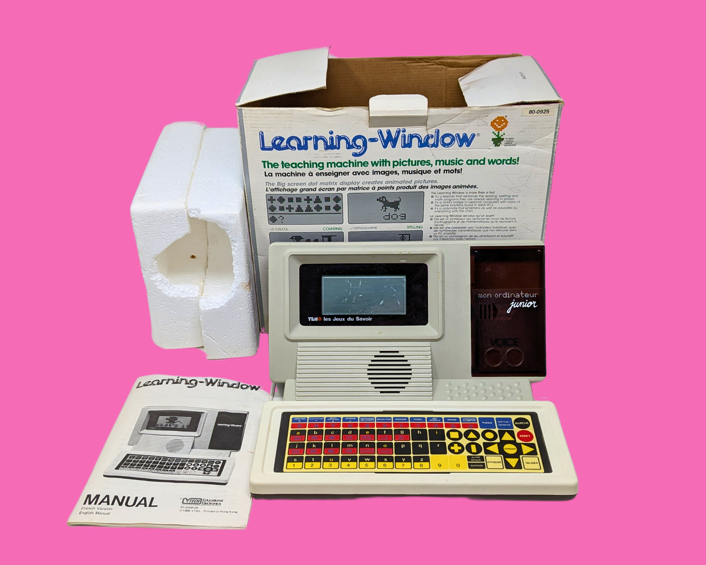 vintage 1980's Learning-Window Appareil Français, La Machine à Enseigner avec Images, Musique et Mots, En état de fonctionnement