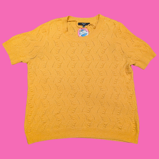 Vero Moda Curve Yellow, Soft, Short Sleeve Top Size 2XL