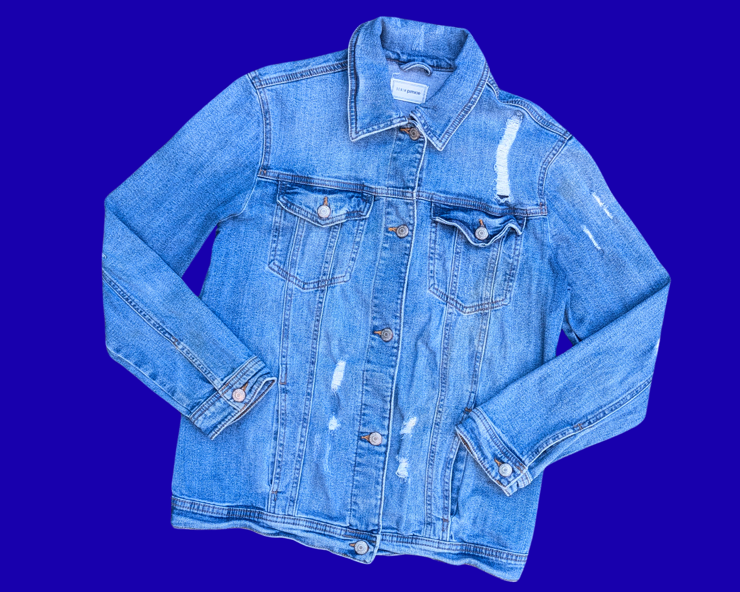 Handmade, Upcycled Madonna Denim Jacket Size S