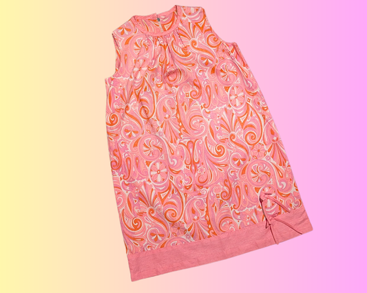 Robe vintage sans manches rose des années 1960, taille M