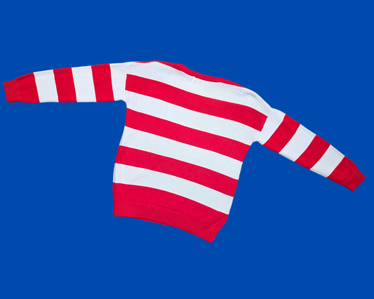 Pull en tricot rayé rouge et blanc Bugs Bunny Y2K, taille S