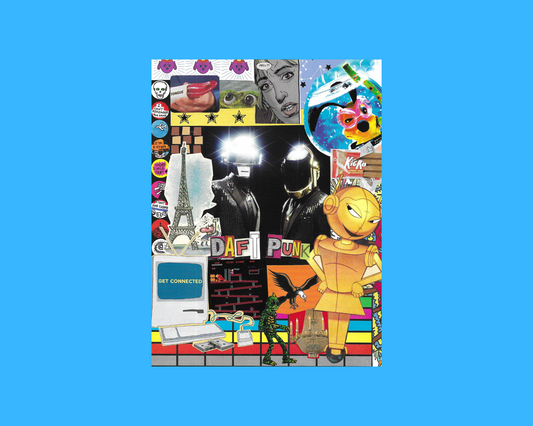 Impression d'un collage fait main de Daft Punk