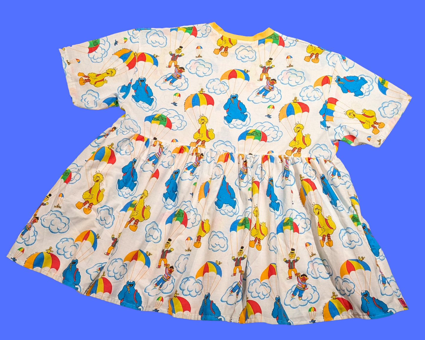 Handmade, Upcycled Sesame Street Bedsheet T-Shirt Dress Fits 2XL