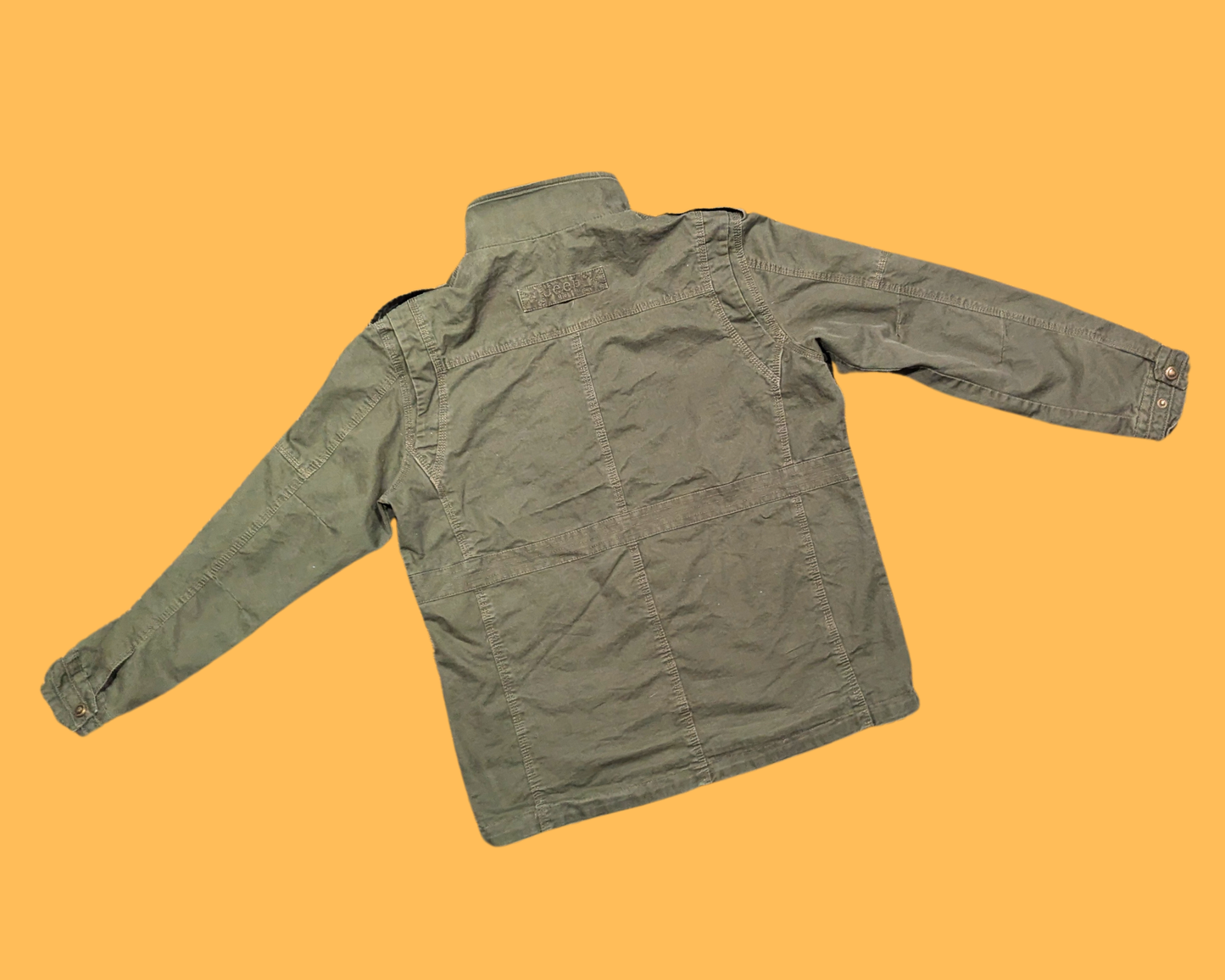 Y2K Dark Green Jeep Rich Light Denim Jacket 4XL