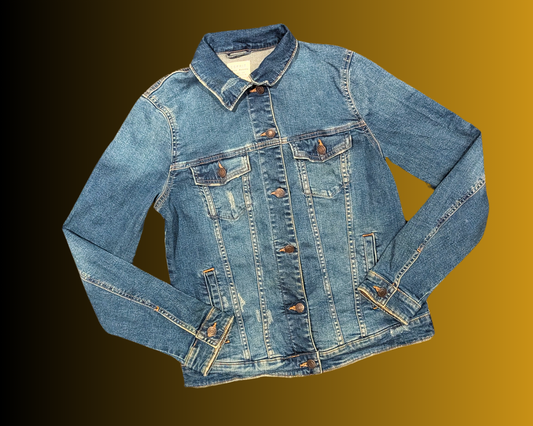 Veste en jean Star Wars recyclée et faite à la main, recherchée pour être rebelle, taille L