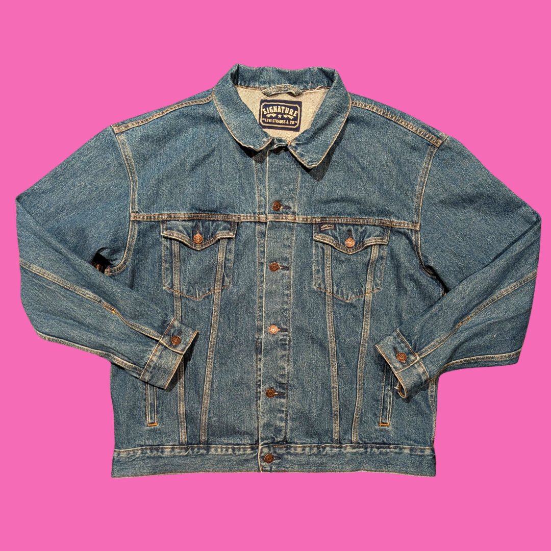 Johnny Cash Upcycled Levi's Denim Jacket Size XL