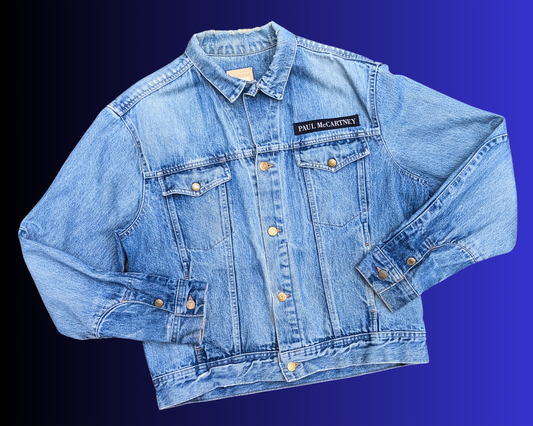 Handmade, Upcycled Paul McCartney Denim Jacket Size XL