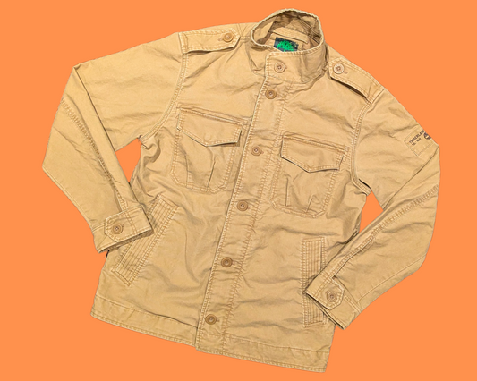 Y2K Light Brown Denim Timberland Jacket Size M