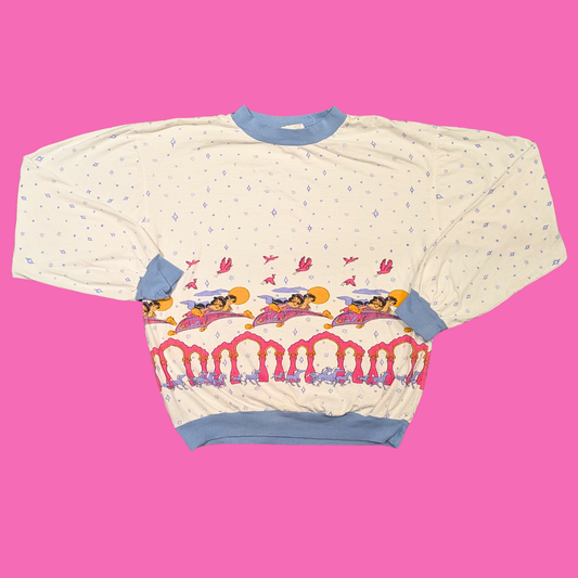 Vintage 1990's Official Disney Aladdin Pajama Set for Kids Size L