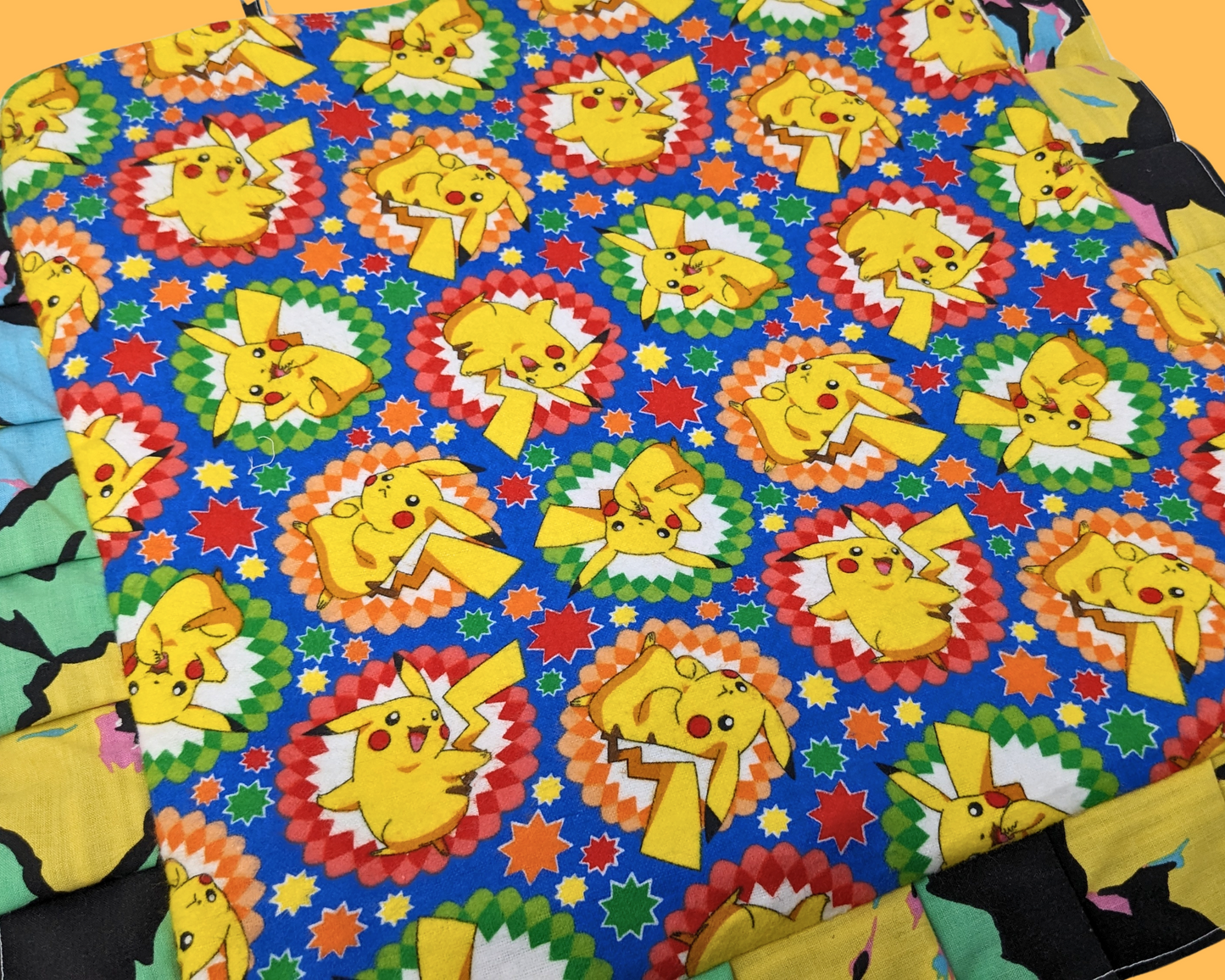 Sac fourre-tout en tissu souple Pokémon Pikachu fait main et recyclé