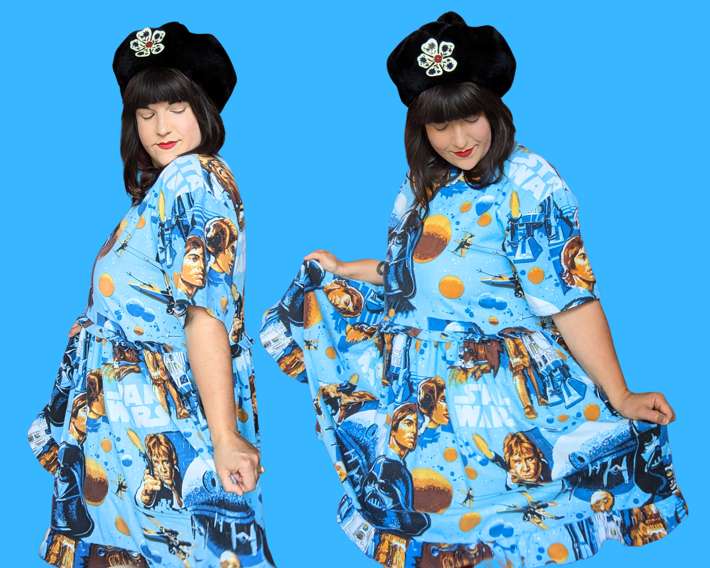 Fait à la main, robe t-shirt Pokemon drap de lit recyclé pour SML-XL