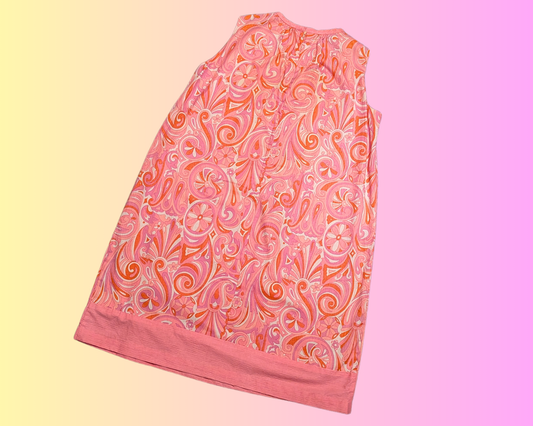 Robe vintage sans manches rose des années 1960, taille M
