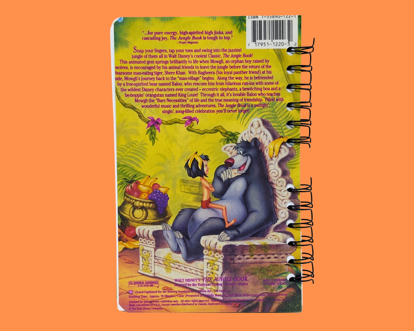 Le Livre de la jungle, carnet de films VHS de Walt Disney