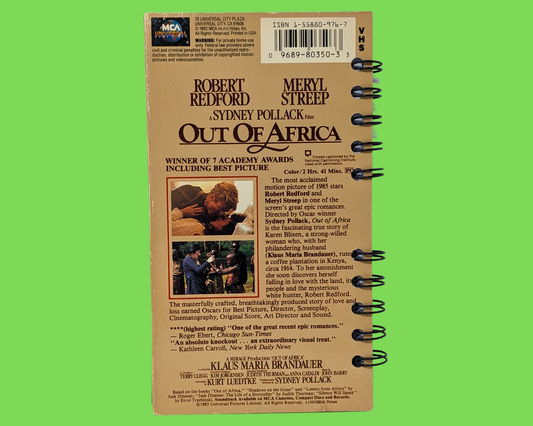 Carnet de notes VHS du film Out of Africa