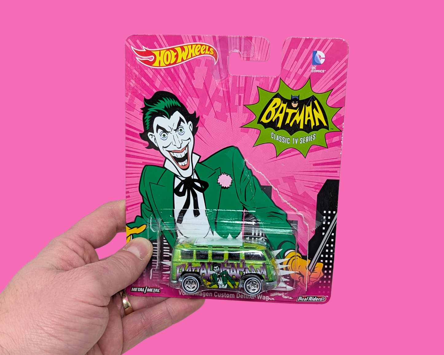 Jouet automobile de collection scellé Hot Wheels Batman Joker Volkswagen Custom Deluxe Wagon