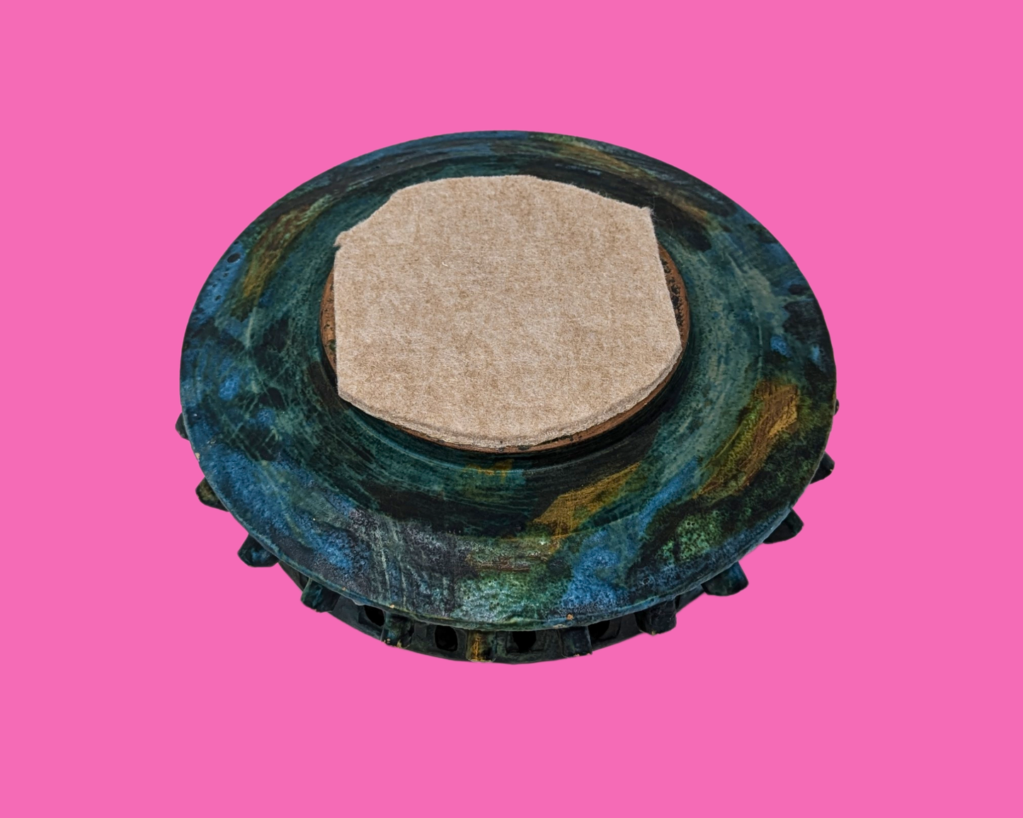 Cendrier lourd turquoise vintage des années 1960 par Alvino Bagni