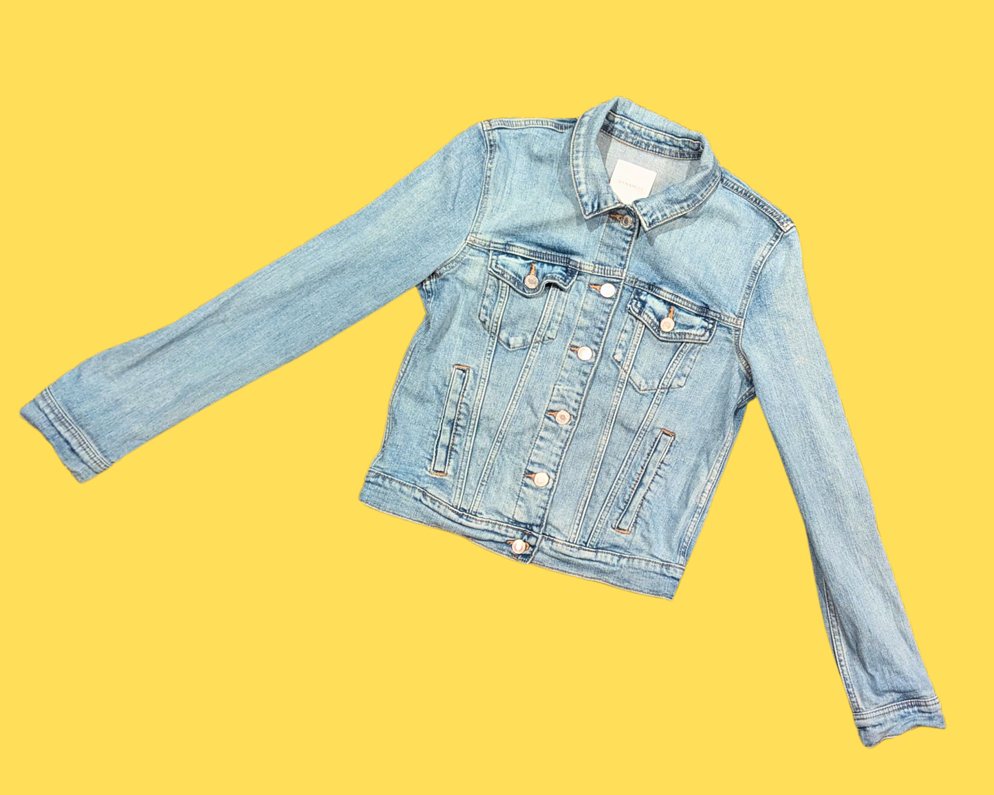 Handmade, Upcycled Denim Jacket with a Mickey Mouse T-Shirt Size M for Women