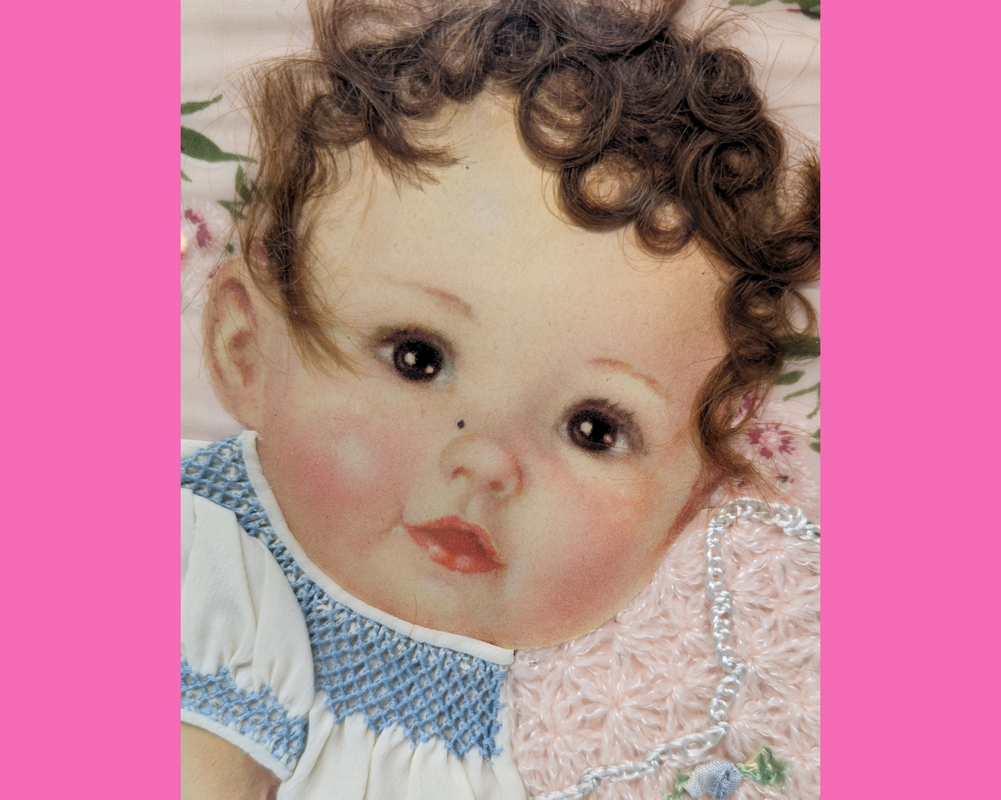 Vintage 1950's Portrait of Little Girl Artwork