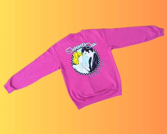 Pull rose Tamelo Grease des années 2000, motif Summer Lovin', taille S