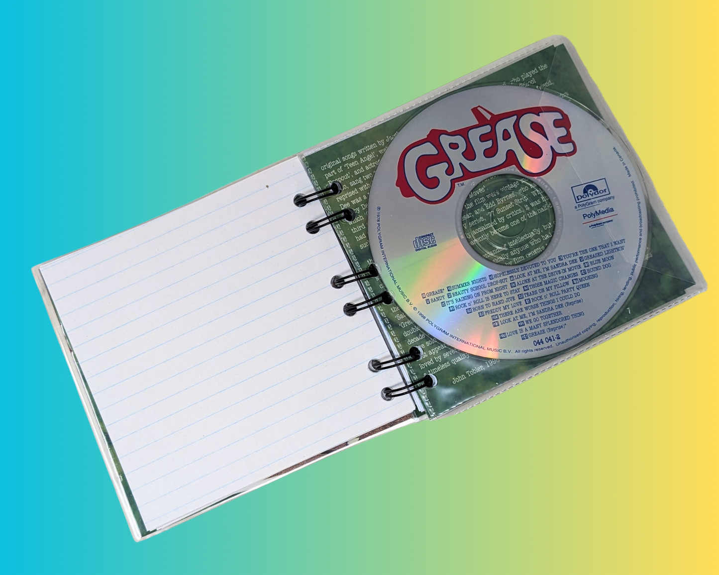 Grease Soundtrack CD Notebook