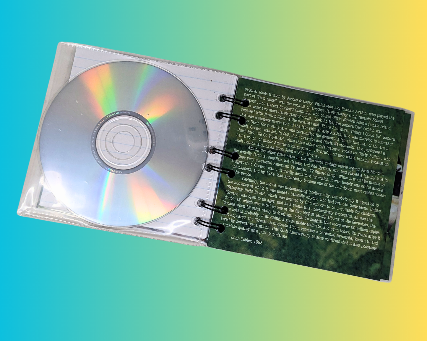 Grease Soundtrack CD Notebook
