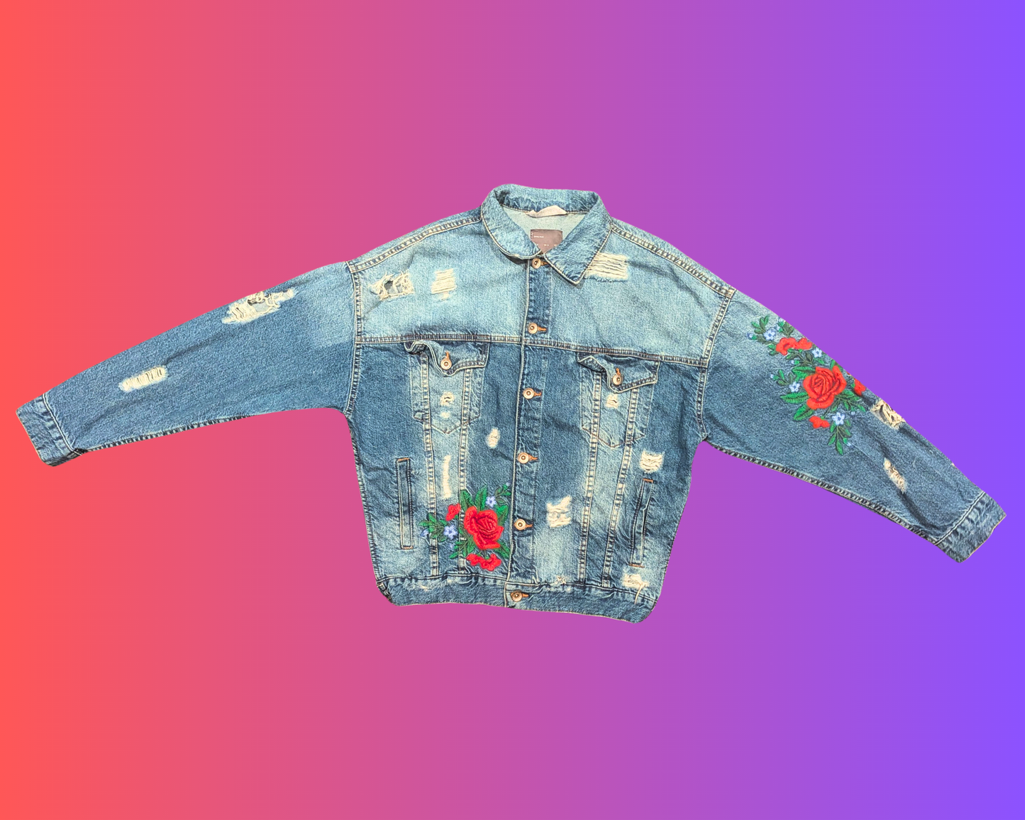 Veste Frida Kahlo faite main et recyclée, taille M
