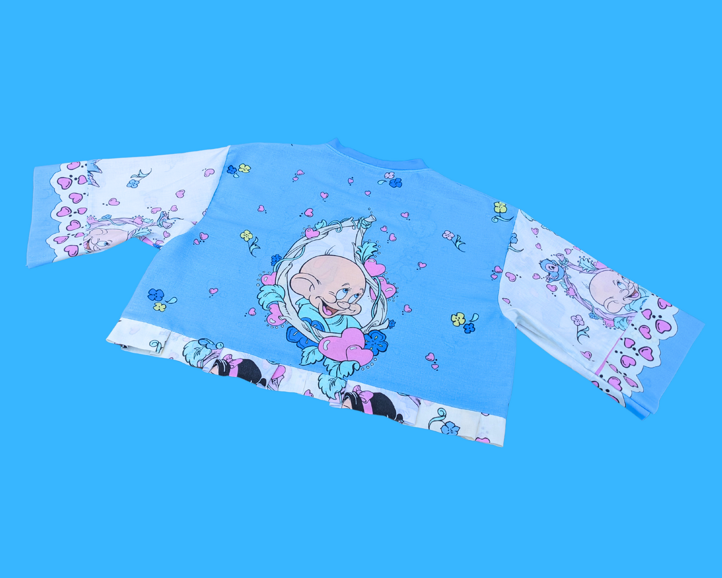 Haut court surdimensionné à imprimé Blanche-Neige et les Sept Nains de Walt Disney, fait main et recyclé, taille XS - Taille M