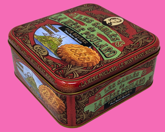 Boîte en métal vintage La Mère Poulard, Mont-Saint-Michel