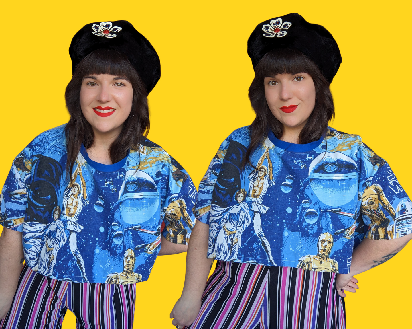 Handmade, Upcycled Vintage Star Wars Bedsheet Crop Top Fits Size S to XL