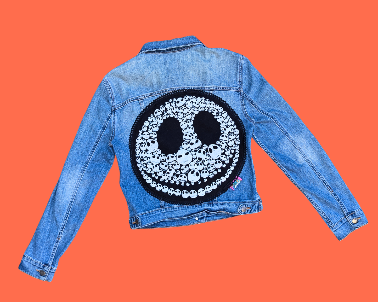 Handmade, Upcycled The Nightmare Before Christmas Denim Jacket Size M